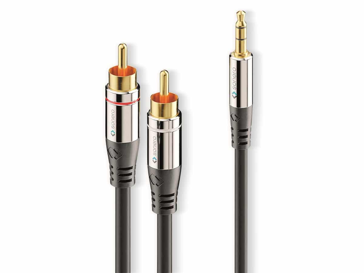 SONERO Audio-Adapterkabel, Klinke/Cinch, 3,5 mm, Stereo, 12,5 m, schwarz SONERO Audio-Adapterkabel, Klinke/Cinch, 3,5 mm, Stereo, 12,5 m, schwarz von Sonero