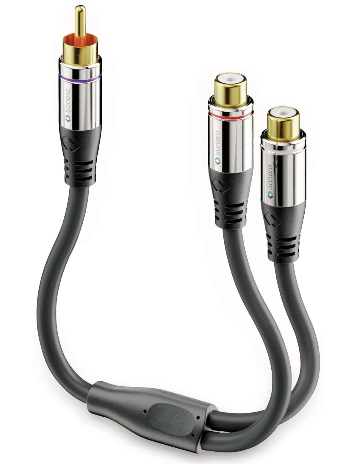 SONERO Audioadapter 0,20 m, Chinchstecker auf 2x Cinchbuchse von Sonero