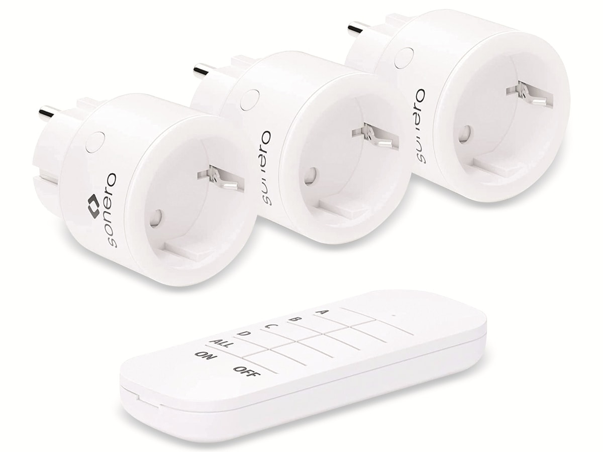 SONERO Funksteckdosen-Set weiß, 1x Sender, 3x Empfänger SONERO Funksteckdosen-Set weiß, 1x Sender, 3x Empfänger von Sonero