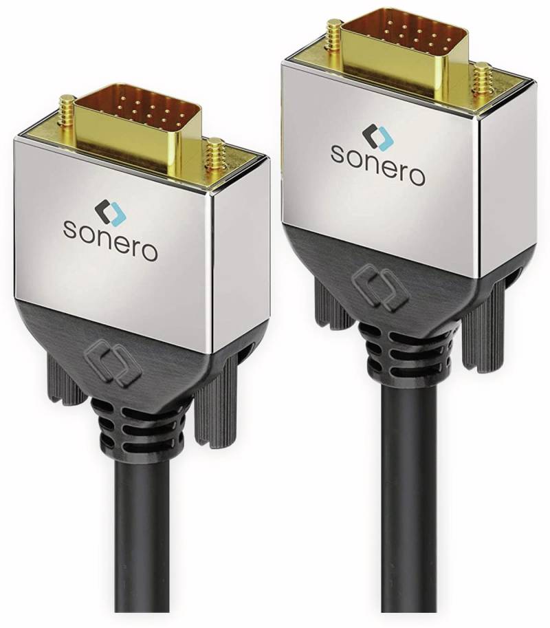 SONERO VGA-Anschlusskabel Premium, 2 m, Stecker/Stecker, Full-HD von Sonero