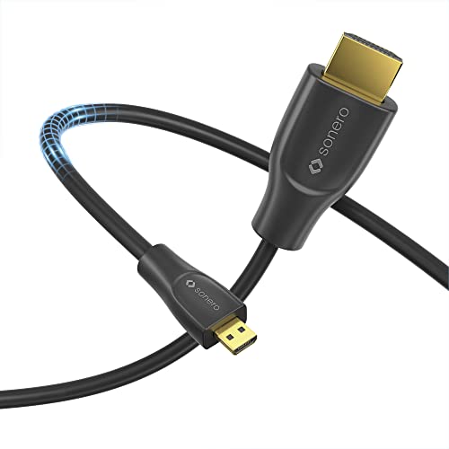 Sonero® 4K Micro HDMI auf HDMI-Kabel, Premium High Speed, 4K 60Hz, Micro HDMI Stecker auf HDMI Stecker, vergoldete Kontakte, zweifache Abschirmung, PVC-Mantel, 1,50m von Sonero