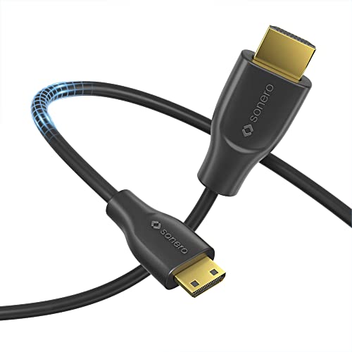 Sonero® 4K Mini HDMI auf HDMI-Kabel, Premium High Speed, 4K 60Hz, Mini HDMI Stecker auf HDMI Stecker, vergoldete Kontakte, zweifache Abschirmung, PVC-Mantel, 1,50m von Sonero