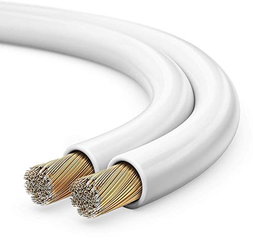sonero® 50 Meter 2x0,75mm² CCA Lautsprecherkabel / Boxenkabel, Farbe: weiß von Sonero
