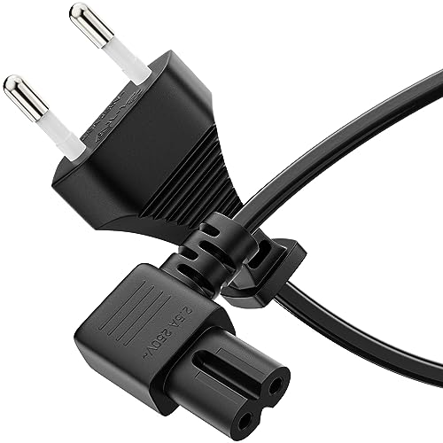 Sonero® Euro-Netzkabel, Strom-Kabel für Haushaltsgeräte, Euro-Stecker auf 90° IEC-Buchse C7, 5,00m, schwarz von Sonero