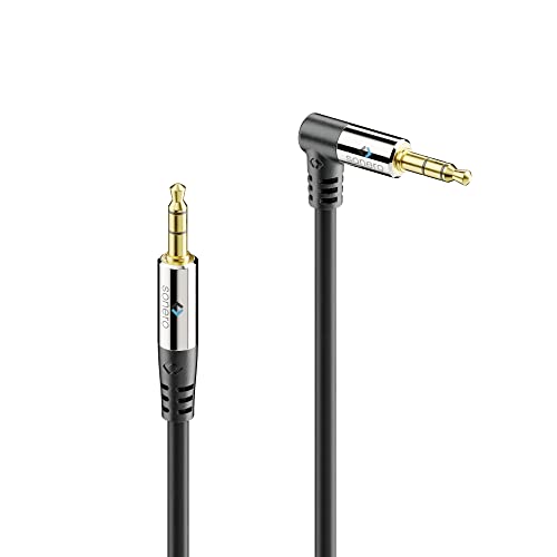 Sonero® premium Audiokabel mit 1x 90° Stecker, 3.5mm Klinke, 1,50m, vergoldete Kontakte, schwarz von Sonero