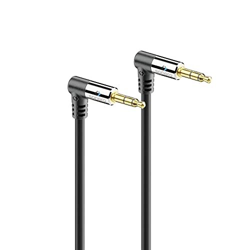 Sonero® premium Audiokabel mit 2x 90° Stecker, 3.5mm Klinke, 0,50m, vergoldete Kontakte, schwarz von Sonero