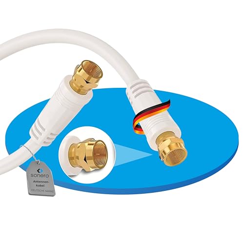 sonero Antennenkabel SAT Kabel Koaxialkabel Satelitenkabel TV 1,0m 4fach geschirmt, für HDTV, Receiver, Internet, Satelit, DAB, Radio, weiß sonero Antennenkabel SAT Kabel Koaxialkabel Satelitenkabel TV 1,0m 4fach geschirmt, für HDTV, Receiver, Internet, Satelit, DAB, Radio, weiß von Sonero