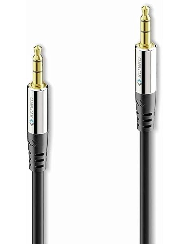 Sonero Premium Audiokabel 3.5mm Klinke, 1,00m, vergoldete Kontakte, schwarz von Sonero