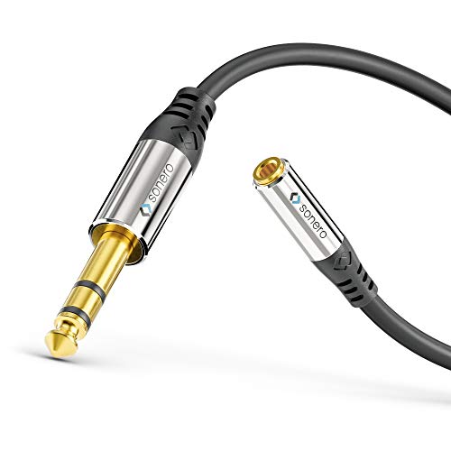 Sonero Premium Kopfhörer Adapter, 0,20m, 6,3mm Klinke Stecker auf 3,5mm Klinke Buchse, schwarz, S-ACA006 von Sonero