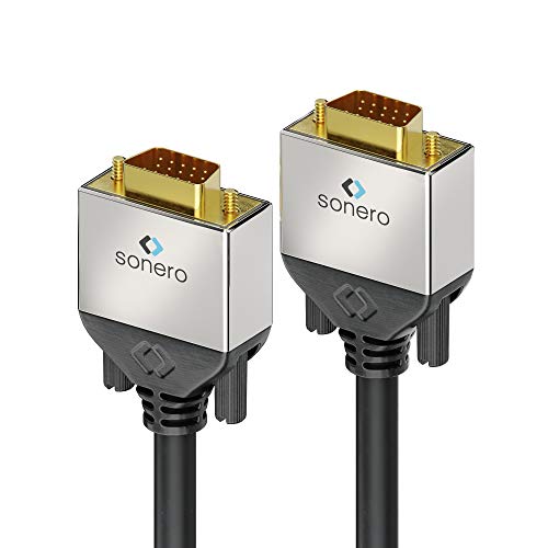 Sonero Premium VGA Kabel, 1,00m, FullHD (1920x1080), schwarz von Sonero