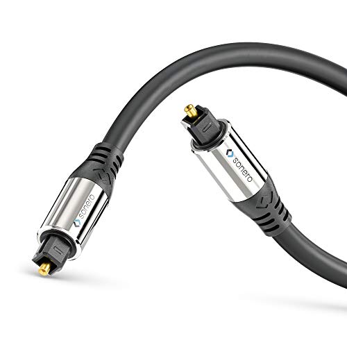 Sonero Premium optisches Toslink Kabel, 10,0m, vergoldete Kontakte, schwarz S-OC100-100 von Sonero