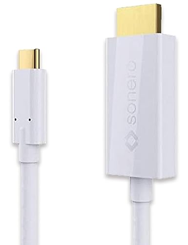 Sonero UCC011-015 USB-C auf HDMI 2.0 Kabel, 4K@60Hz mit 18Gbps, USB 3.1, Alt Mode, Thunderbolt 3 kompatibel für MacBook Pro, Samsung S8, Dell XPS 15 und andere USB-C Computer, 1,5m weiß usb-c auf hdmi 2.0 1,5m von Sonero