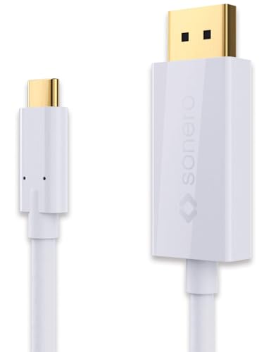 Sonero UCC021-010 USB-C auf DisplayPort Kabel, 4K@60Hz mit 18Gbps, USB 3.1, Alt Mode, Thunderbolt 3 kompatibel für MacBook Pro, Samsung S8, Dell XPS 15 und andere USB-C Computer, 1,0m weiß Sonero UCC021-010 USB-C auf DisplayPort Kabel, 4K@60Hz mit 18Gbps, USB 3.1, Alt Mode, Thunderbolt 3 kompatibel für MacBook Pro, Samsung S8, Dell XPS 15 und andere USB-C Computer, 1,0m weiß von Sonero