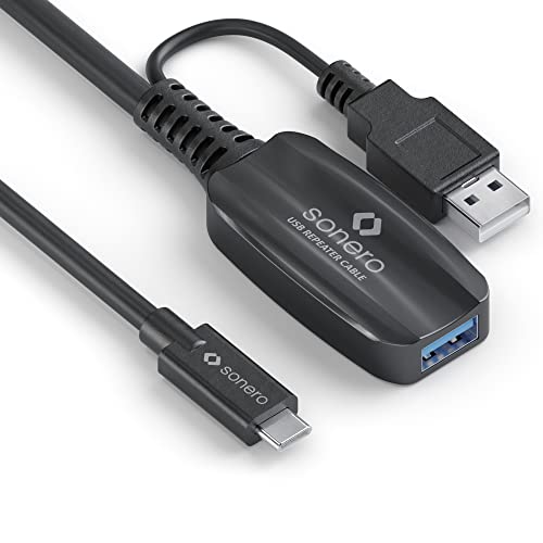 Sonero USB 3.2 Gen1x1 Aktive Verlängerung - C/A - schwarz - 10,00m von Sonero