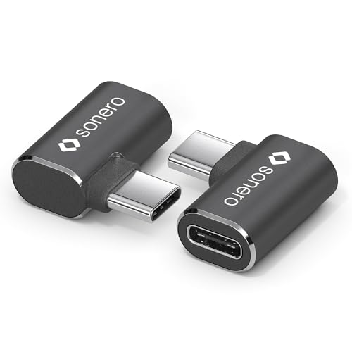 Sonero USB-C Stecker auf 90° Winkel USB-C Buchse, Adapter, USB-C Adapter, 40Gbps, 240W, 8K60Hz, Aluminium Gehäuse, schwarz von Sonero