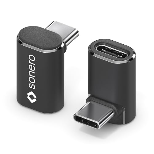 Sonero USB-C Stecker auf 90° Winkel USB-C Buchse, Adapter, USB-C Adapter, 40Gbps, 240W, 8K60Hz, Aluminium Gehäuse, schwarz von Sonero