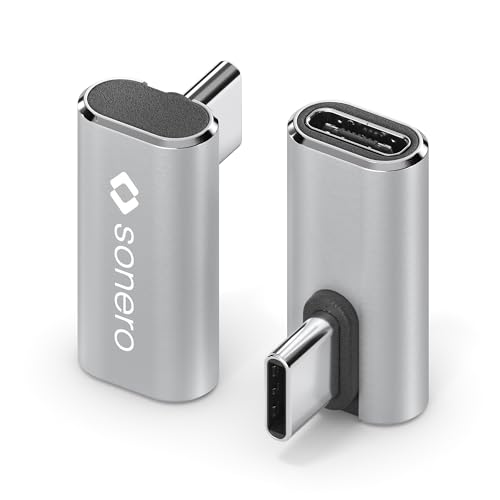 Sonero USB-C Stecker auf 90° Winkel USB-C Buchse (1er), Adapter, USB-C Adapter, 40Gbps240W, 8K60Hz, Aluminium Gehäuse, Silber, X-UA134 Sonero USB-C Stecker auf 90° Winkel USB-C Buchse (1er), Adapter, USB-C Adapter, 40Gbps240W, 8K60Hz, Aluminium Gehäuse, Silber, X-UA134 von Sonero