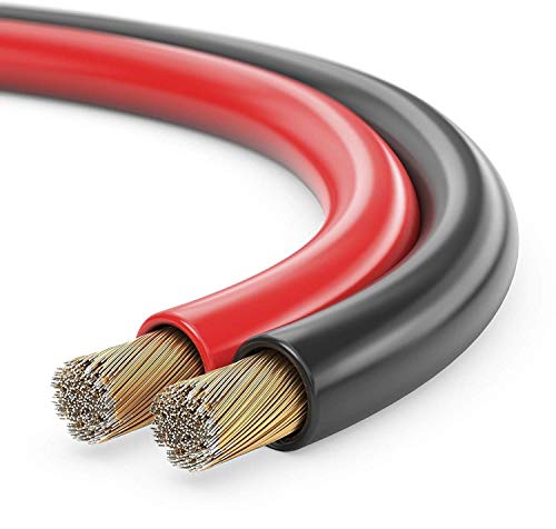 sonero® 50 Meter 2x1,50mm² CCA Lautsprecherkabel/Boxenkabel, Farbe: rot/schwarz von Sonero