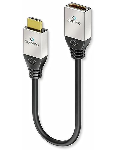 sonero® Premium High Speed HDMI Adapter mit Ethernet, 0,25m, UltraHD / 4K / 60Hz, 18Gbps, schwarz von Sonero