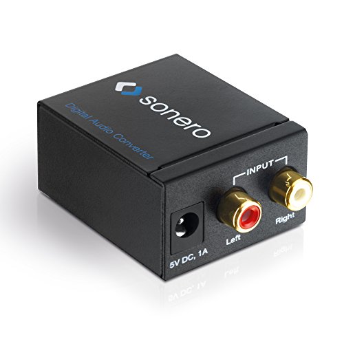 sonero AC000 Audio Analog/Digital Konverter 2X Cinch Stereo Audio (L/R) auf Digital Audio (optisch/koaxial) von Sonero