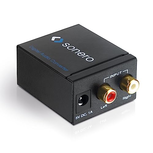 sonero AC000 Audio Analog/Digital Konverter 2x Cinch Stereo Audio (L/R) auf Digital Audio (optisch/koaxial) von Sonero