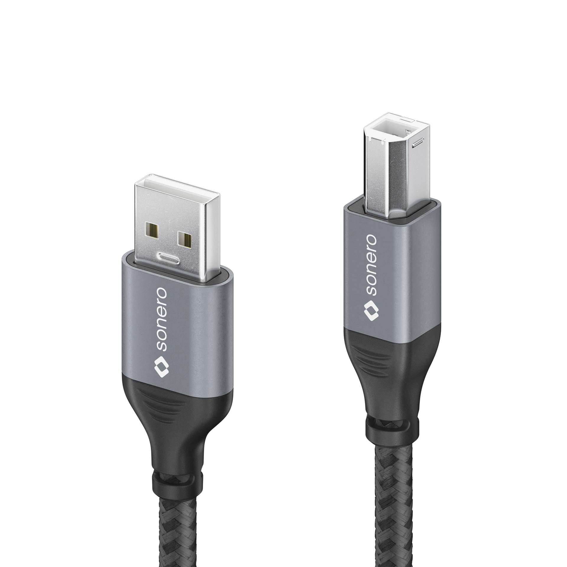 sonero USB 2.0 Kabel - A/B -Aluminium-space grey/schwarz - 3,00m sonero USB 2.0 Kabel - A/B -Aluminium-space grey/schwarz - 3,00m von Sonero
