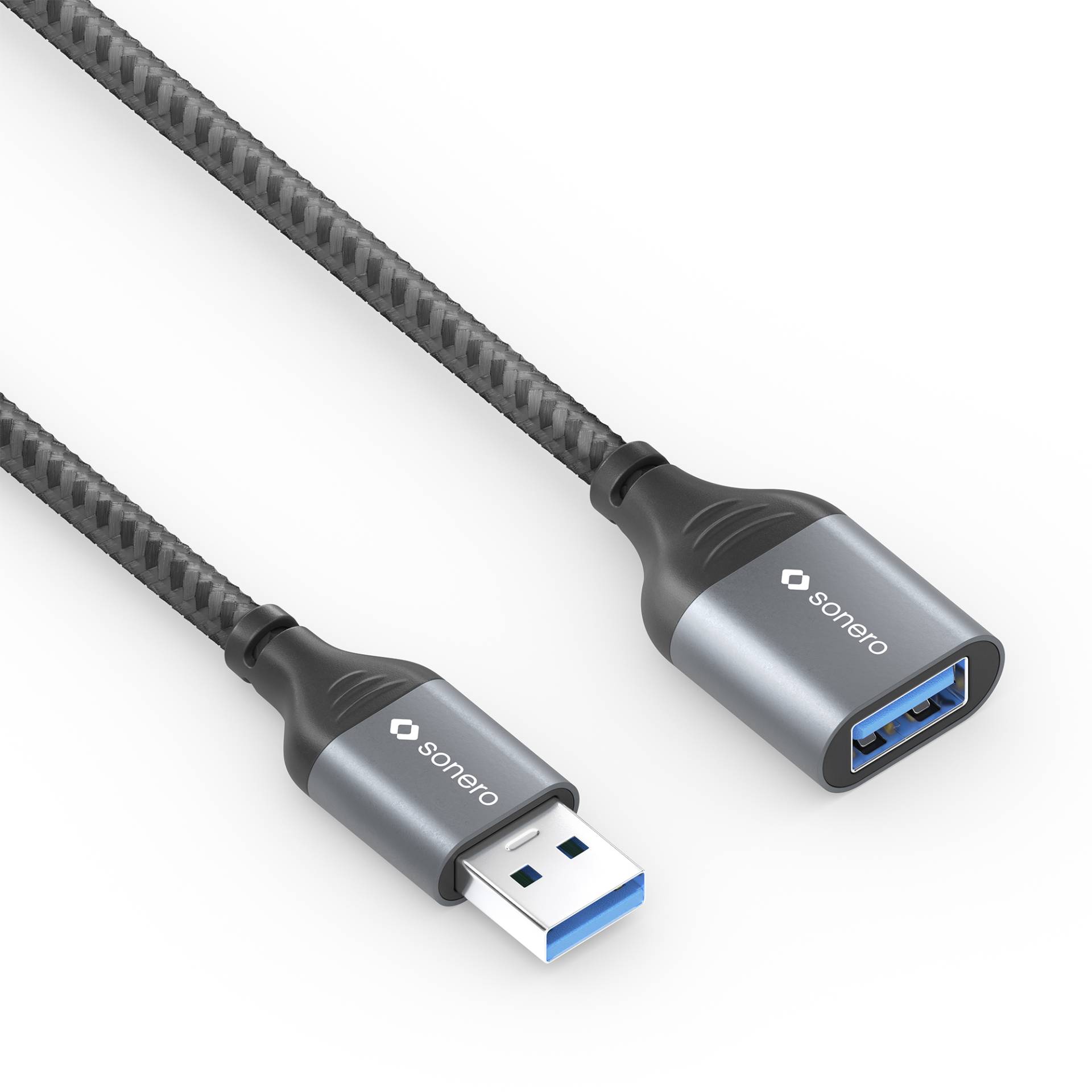 sonero USB 3.0 Kabel - A/A Verlängerung - Aluminium space grey/schwarz - 0,50m sonero USB 3.0 Kabel - A/A Verlängerung - Aluminium space grey/schwarz - 0,50m von Sonero