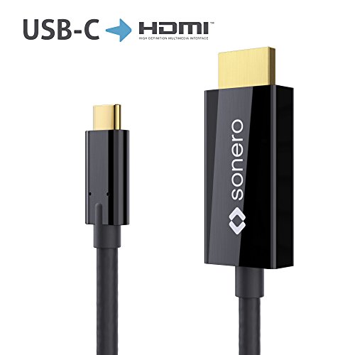 sonero UCC010-020 USB-C auf HDMI 2.0 Kabel, 4K@60Hz mit 18Gbps, USB 3.1, Alt Mode, Thunderbolt 3 kompatibel für MacBook Pro, Samsung S8, Dell XPS 15 und andere USB-C Computer, 2,0m schwarz sonero UCC010-020 USB-C auf HDMI 2.0 Kabel, 4K@60Hz mit 18Gbps, USB 3.1, Alt Mode, Thunderbolt 3 kompatibel für MacBook Pro, Samsung S8, Dell XPS 15 und andere USB-C Computer, 2,0m schwarz von Sonero