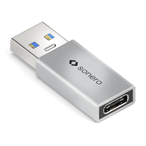 sonero USB C auf USB A Adapter, schnelles Laden 3A 15W, 3.2 Gen1 10 Gbps Datenübertragung, OTG, kompatibel mit iPhone, Samsung Galaxy, Watch, Google Pixel UVM., Silber sonero USB C auf USB A Adapter, schnelles Laden 3A 15W, 3.2 Gen1 10 Gbps Datenübertragung, OTG, kompatibel mit iPhone, Samsung Galaxy, Watch, Google Pixel UVM., Silber von Sonero