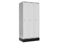 Kleiderschrank 3x300 mm Gerades Dach 1 Fach in der Höhe Hellgraue Tür Griff mit Vorhängeschloss Kleiderschrank 3x300 mm Gerades Dach 1 Fach in der Höhe Hellgraue Tür Griff mit Vorhängeschloss von Sonesson