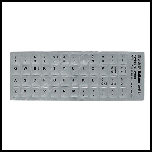 Aufkleber Sticker Buchstaben für Tastatur Italienisch PVC Silber von Soneth