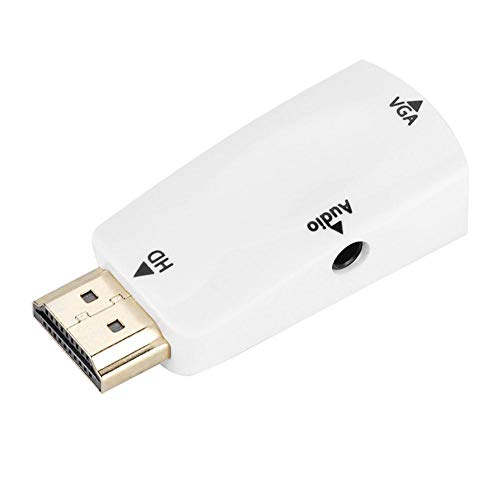 Sonew HD 1080P HDMI Buchse zu VGA Buchse Konverter Adapter Adapter Monitor auf HDMI mit 3,5 mm Audioausgangskabel für PC/Laptop/DVD/Desktop/Flachbildschirm/Digital STB/Player (White) von Sonew