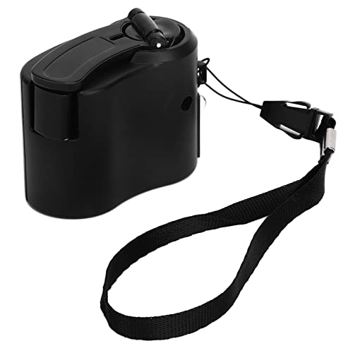 Sonew Tragbares USB-Handkurbel-Handy-Ladegerät, Notstromversorgung, Geeignet für Outdoor-Aktivitäten, Standard-USB-Schnittstelle, Rote LED-Anzeigeleuchte (Black) von Sonew