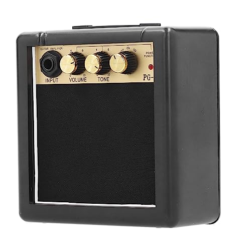 Tragbarer Mini-Gitarrenverstärker, Kompakter 3W-Lautsprecher mit Lautstärke und Tonkontrolle, Hochempfindliche Lautsprecher für Gitarrenbass-Praxis, Metall + Kunststoff, Schwarz Tragbarer Mini-Gitarrenverstärker, Kompakter 3W-Lautsprecher mit Lautstärke und Tonkontrolle, Hochempfindliche Lautsprecher für Gitarrenbass-Praxis, Metall + Kunststoff, Schwarz von Sonew