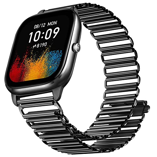 Armband Kompatibel mit Amazfit GTS 4 Mini, Amazfit GTS 3/GTS 2 Mini/GTS, 20mm Metall Verstellbares Armband für Amazfit GTS 2e /GTR 42 mm/Bip/Bip S/Bip U (schwarz) Armband Kompatibel mit Amazfit GTS 4 Mini, Amazfit GTS 3/GTS 2 Mini/GTS, 20mm Metall Verstellbares Armband für Amazfit GTS 2e /GTR 42 mm/Bip/Bip S/Bip U (schwarz) von Songsier