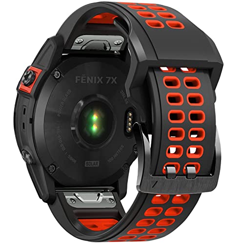 Fenix 7X Armband, 26mm Weiches Silikon Armband für Fenix 7X Solar/Fenix 7X Sapphire Solar/Fenix 6X/Fenix 6X Pro/Fenix 6X Sapphire/Fenix 5X/Fenix 5X Plus/Fenix 3/Fenix 3 HR von Songsier
