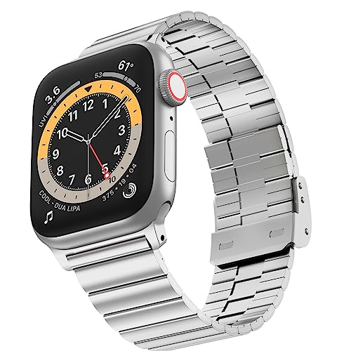 Kompatibel mit Apple Watch Armband Series 8 41mm, Edelstahl Metall Armband 41mm 40mm 38mm für iWatch Series 9 8 7 SE 6 5 4 3 2 1, Ersatz Einstellbar Armbänder für Herren Damen von Songsier