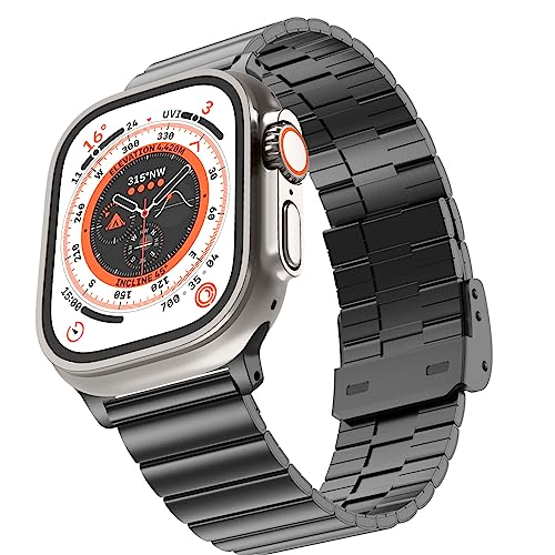 Kompatibel mit Apple Watch Armband Ultra 49mm, Edelstahl Metall Armband 49mm 45mm 44mm 42mm für iWatch Ultra 2 Series 9 8 7 SE 6 5 4 3 2 1, Ersatz Einstellbar Armbänder für Herren Damen von Songsier