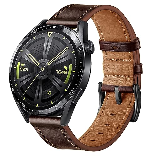 Leder Armband für Huawei Watch GT 3 Pro,Huawei Watch GT 3 46mm, Huawei Watch GT2 46mm,Huawei Watch GT2 Pro/GT 2e，22mm Ersatzarmband für Huawei Watch GT Fashion, Sport, Active, Elegant, Classic von Songsier