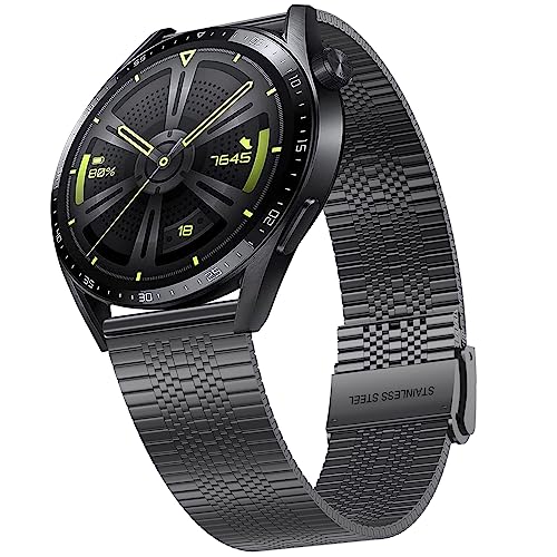 Metall Armband für Huawei Watch GT 3 46mm/ 3 Pro, Huawei Watch GT2 46mm, Huawei Watch GT2 Pro/GT 2e/ GT Active/Watch 2 Classic/Galaxy watch 3 45mm, 22mm Rostfreier Stahl Ersatzarmband Metall Armband für Huawei Watch GT 3 46mm/ 3 Pro, Huawei Watch GT2 46mm, Huawei Watch GT2 Pro/GT 2e/ GT Active/Watch 2 Classic/Galaxy watch 3 45mm, 22mm Rostfreier Stahl Ersatzarmband von Songsier