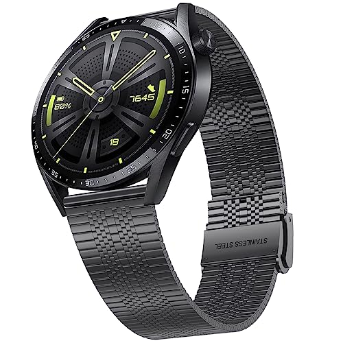 Metall Armband für Huawei Watch GT 3 46mm/ 3 Pro, Huawei Watch GT2 46mm, Huawei Watch GT2 Pro/GT 2e/ GT Active/Watch 2 Classic/Galaxy watch 3 45mm, 22mm Rostfreier Stahl Ersatzarmband von Songsier