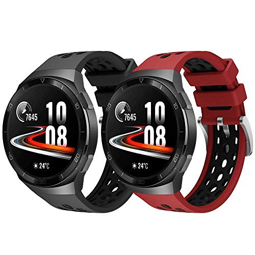 Songsier Armband Kompatibel mit Huawei Watch GT2e, Sport Wasserdichtes Ersatzarmband aus weichem Silikon Nur für Huawei Watch GT2e von Songsier