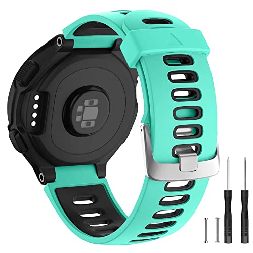 Songsier Forerunner 735XT Armband, Universal Ersatzarmband Uhrenarmband Sportarmband für Forerunner 735XT 235 235Lite 230 220 620 630 (Mintgrün-Schwarz) von Songsier