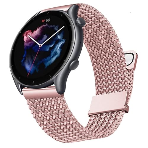 Songsier Metall Armband für Amazfit GTR 3 Pro Armband/GTR 3 /GTR 2e /GTR 47mm, 22mm Rostfreier Stahl Ersatzarmband Uhrenarmband für Amazfit Stratos 3 / Stratos 2s / Stratos 2 / Stratos/Amazfit Pace von Songsier