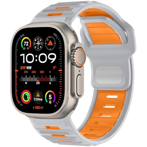 Songsier Sport Armband Kompatibel mit iWatch Ultra 2/Ultra 49mm 46mm 45mm 44mm 42mm Herren,Silikon Smart Ersatzarmband für iWatch Serie Ultra 2/Ultra 10 9 8 7 6 5 SE 4 3 2 1 Songsier Sport Armband Kompatibel mit iWatch Ultra 2/Ultra 49mm 46mm 45mm 44mm 42mm Herren,Silikon Smart Ersatzarmband für iWatch Serie Ultra 2/Ultra 10 9 8 7 6 5 SE 4 3 2 1 von Songsier