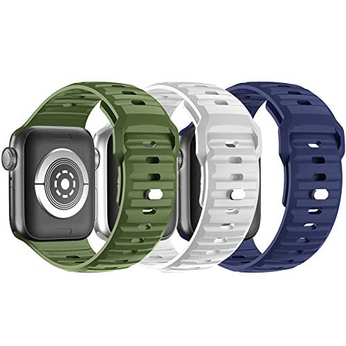 Sport Armband Kompatibel mit Apple Watch Ultra Armband 49mm, Weiches Silikon Armband für iWatch 49mm 45mm 44mm 42mm, Ersatz Wasserdicht Armbänder iWatch Serie 8 7 6 5 SE 4 3 2 1 für Herren Damen von Songsier