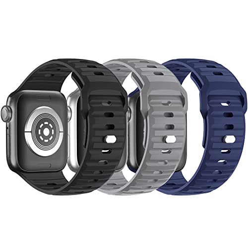 Sport Armband Kompatibel mit Apple Watch Ultra Armband 49mm, Silikon Armband für iWatch 49mm 45mm 44mm 42mm, Ersatz Wasserdicht Armbänder iWatch Ultra 2 Serie 9 8 7 6 5 SE 4 3 2 1 für Herren Damen von Songsier