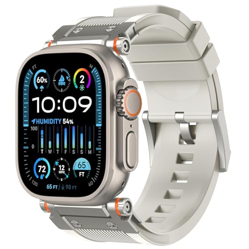 Sport Armbander Kompatibel mit Apple Watch Ultra 2 49 mm, Edelstahl-Adapter Flüssigsilikon-Bander, für Apple Watch Ultra 2/Ultra Series 9/8/7/SE 2/SE/6/5/4/3/2/1 49 mm 45mm 44mm 42mm für Herren Sport Armbander Kompatibel mit Apple Watch Ultra 2 49 mm, Edelstahl-Adapter Flüssigsilikon-Bander, für Apple Watch Ultra 2/Ultra Series 9/8/7/SE 2/SE/6/5/4/3/2/1 49 mm 45mm 44mm 42mm für Herren von Songsier