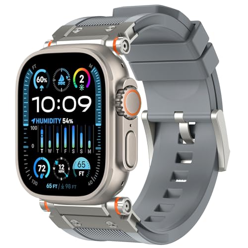 Sport Armbander Kompatibel mit Apple Watch Ultra 2 49 mm, Edelstahl-Adapter Flüssigsilikon-Bander, für Apple Watch Ultra 2/Ultra Series 9/8/7/SE 2/SE/6/5/4/3/2/1 49 mm 45mm 44mm 42mm für Herren Sport Armbander Kompatibel mit Apple Watch Ultra 2 49 mm, Edelstahl-Adapter Flüssigsilikon-Bander, für Apple Watch Ultra 2/Ultra Series 9/8/7/SE 2/SE/6/5/4/3/2/1 49 mm 45mm 44mm 42mm für Herren von Songsier