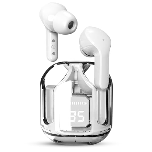 Kabellose Ohrhörer mit Geräuschunterdrückung, Bluetooth 5. 3 echte Kopfhörer, Bass-Stereo-Ohrhörer mit Mikrofon, transparente Ladehülle, 30 Stunden Akkulaufzeit, für Laptop, Pad, Handys, Sport, Kabellose Ohrhörer mit Geräuschunterdrückung, Bluetooth 5. 3 echte Kopfhörer, Bass-Stereo-Ohrhörer mit Mikrofon, transparente Ladehülle, 30 Stunden Akkulaufzeit, für Laptop, Pad, Handys, Sport, von Sonhomay